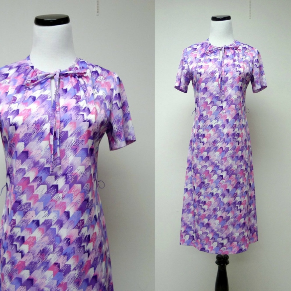 VTG 70s MARTI poly petite dress .  made in USA